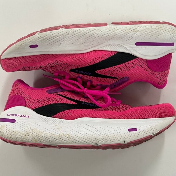 Brooks Ghost Max Women’s Running Shoes – Pink/Black Cushioned Trainers Size 9.5 - Picture 7 of 10